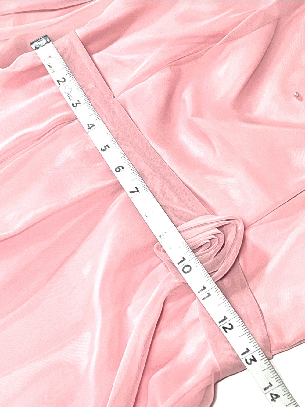 Elegant 1970s Pink Long-Sleeve Evening Dress with Sheer Yoke - Picture 13 of 15